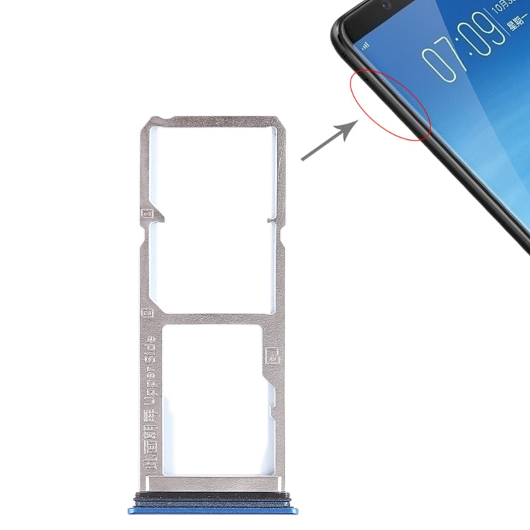 For Vivo Y75 2 x SIM Card Tray + Micro SD Card Tray, For Vivo Y75