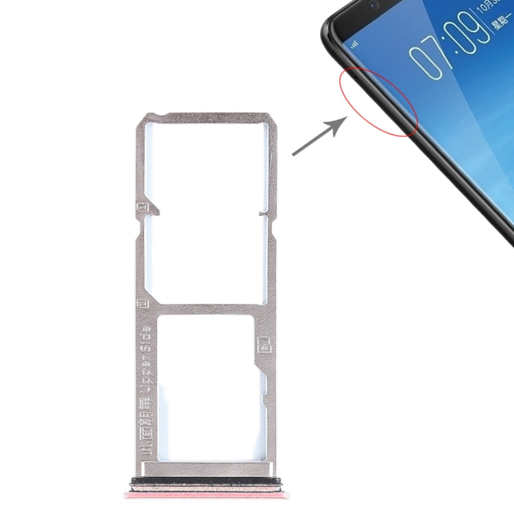 For Vivo Y75 2 x SIM Card Tray + Micro SD Card Tray, For Vivo Y75