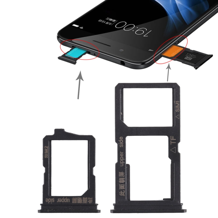 Per Vivo Y66 2 x vassoio per scheda SIM + vassoio per scheda micro SD, For Vivo Y66