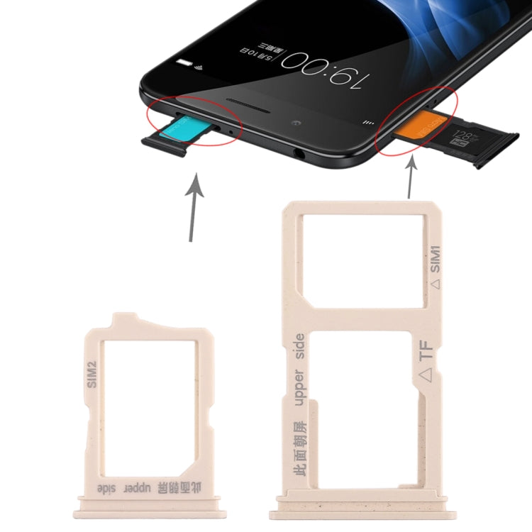 For Vivo Y66 2 x SIM Card Tray + Micro SD Card Tray, For Vivo Y66