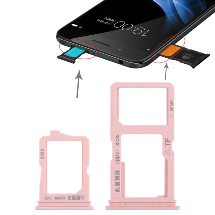 Per Vivo Y66 2 x vassoio per scheda SIM + vassoio per scheda micro SD, For Vivo Y66