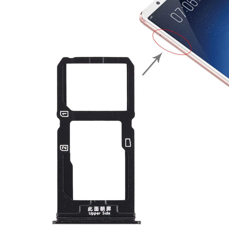 For Vivo X20 SIM Card Tray + SIM Card Tray / Micro SD Card Tray, For Vivo X20