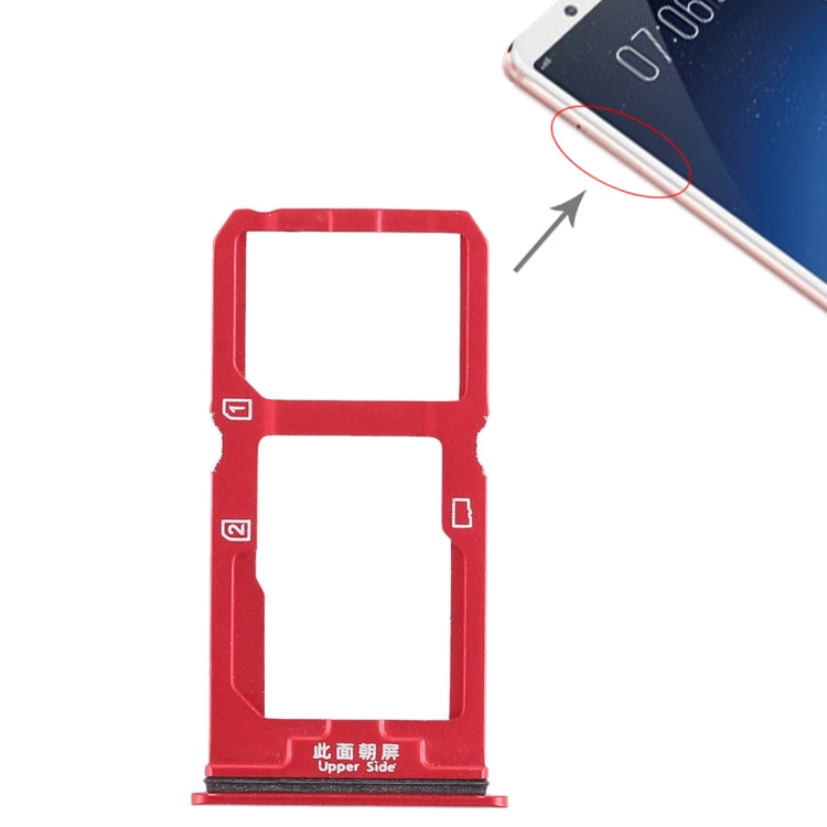 For Vivo X20 SIM Card Tray + SIM Card Tray / Micro SD Card Tray, For Vivo X20