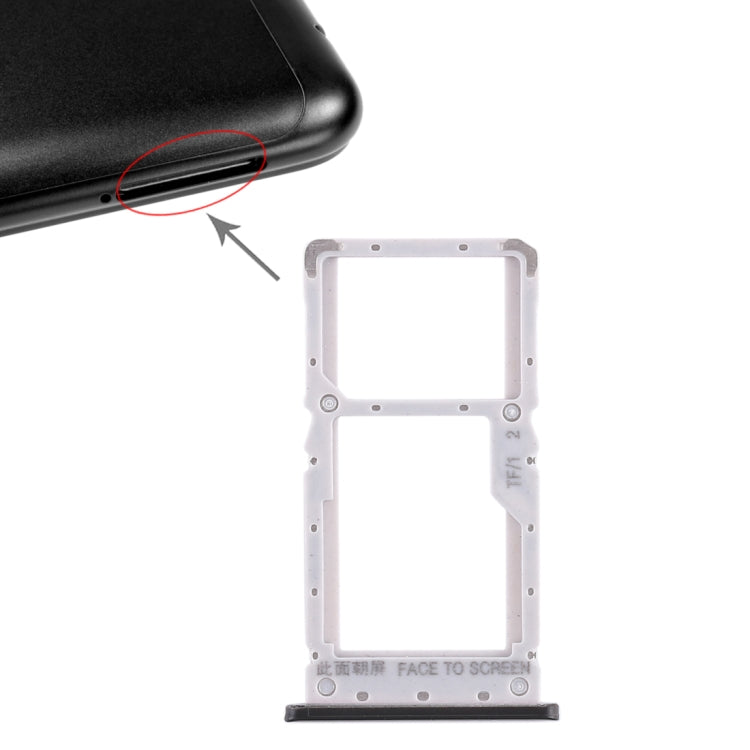 SIM Card Tray + SIM Card Tray/Micro SD Card Tray for Xiaomi Redmi Note 6 Pro, For Xiaomi Redmi Note 6 Pro