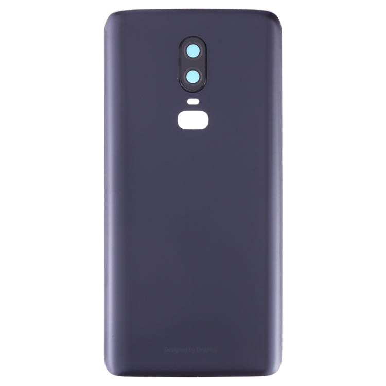 Per OnePlus 6 Cover posteriore batteria satinata con obiettivo fotocamera, For OnePlus 6 (Frosted Black)