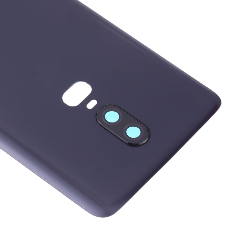 Per OnePlus 6 Cover posteriore batteria satinata con obiettivo fotocamera, For OnePlus 6 (Frosted Black)