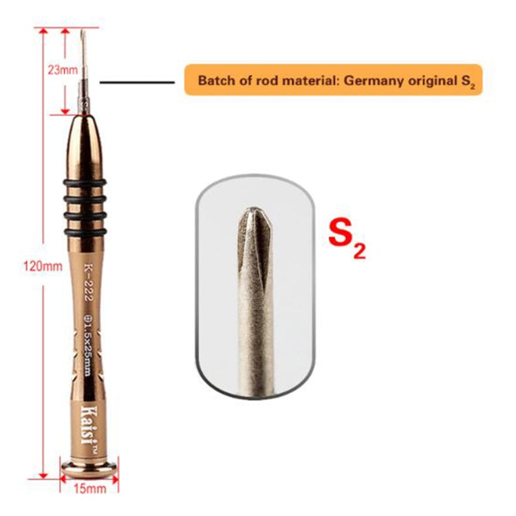 Kaisi K-222 Precision Screwdriver Professional Opening and Repair Tool for Cell Phone Tablet PC (Torx: T2), Torx: T2