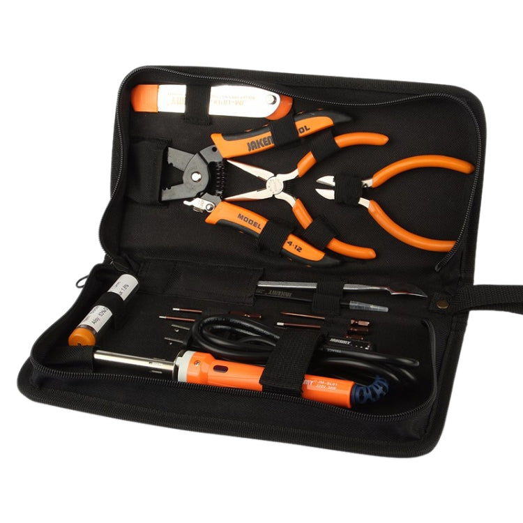 JAKEMY JM-P14 Soldering Repair Tool Set Toolbox Bag Wire Stripper Pliers Screwdriver, US Plug, JM-P14