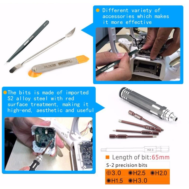 JAKEMY JM-P14 Soldering Repair Tool Set Toolbox Bag Wire Stripper Pliers Screwdriver, US Plug, JM-P14