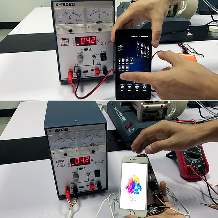 Kaisi K-1502D Repair Power Supply Current Meter 2A Adjustable DC Power Supply Automatic Protection, US Plug, US Plug, EU Plug