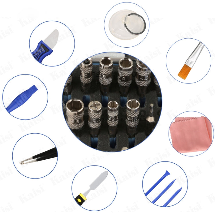 Kaisi K-1766 63 in 1 Set di cacciaviti per elettronica di precisione magnetica Utensili manuali per kit di strumenti di riparazione del telefono, K-1766