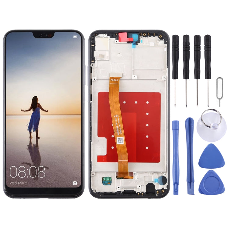 LCD Screen and Digitizer Full Assembly with Frame for Huawei P20 Lite / Nova 3e, For Huawei P20 Lite / Nova 3e