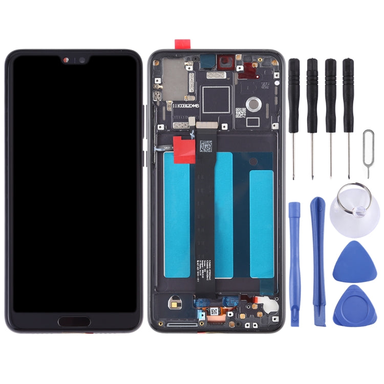 Schermo LCD e digitalizzatore assemblaggio completo con cornice per Huawei P20, For Huawei P20