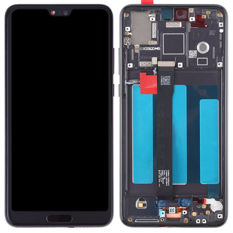 Schermo LCD e digitalizzatore assemblaggio completo con cornice per Huawei P20, For Huawei P20