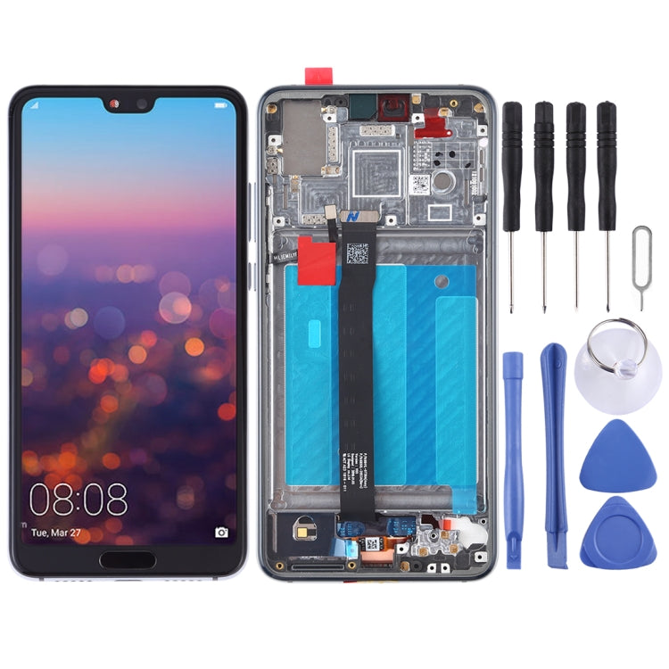 Schermo LCD e digitalizzatore assemblaggio completo con cornice per Huawei P20, For Huawei P20