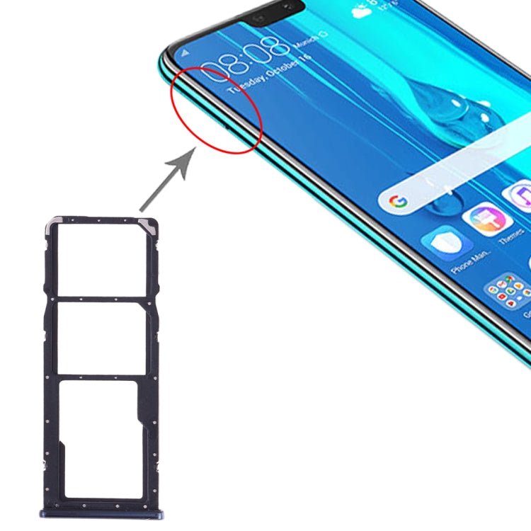 SIM Card Tray + SIM Card Tray + Micro SD Card Tray for Huawei Y9 (2019), For Huawei Y9 (2019)