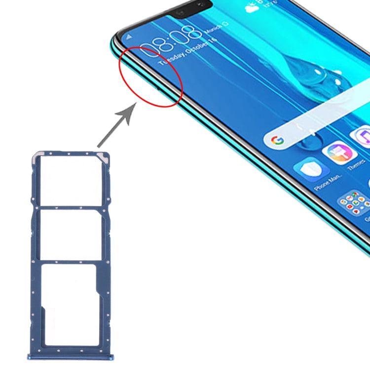 Vassoio scheda SIM + Vassoio scheda SIM + Vassoio scheda micro SD per Huawei Y9 (2019), For Huawei Y9 (2019)