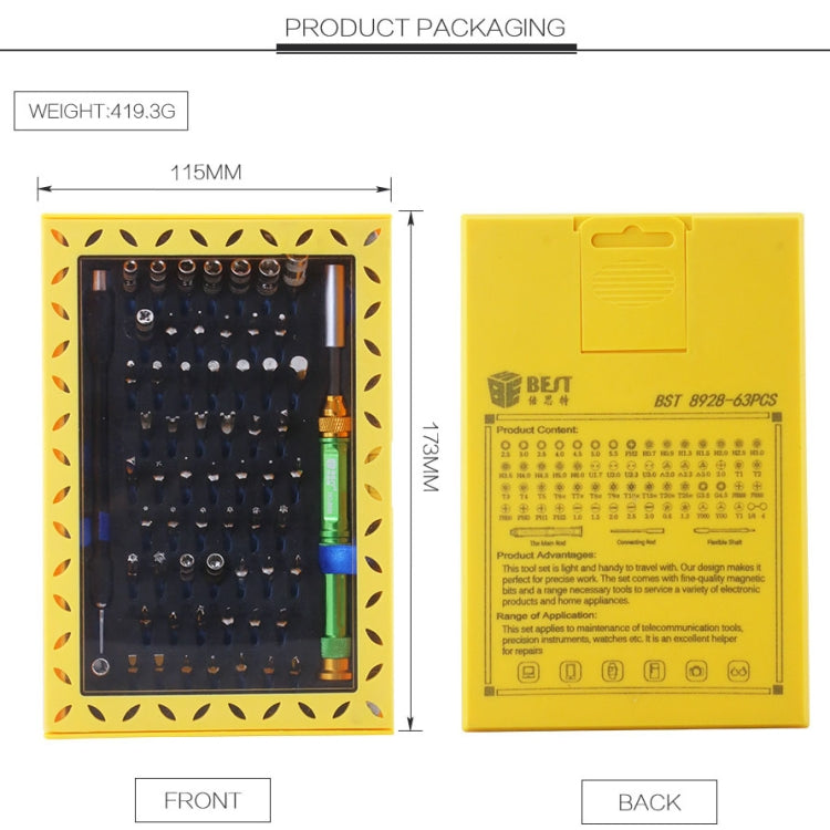 BEST BST-8928 Magnetic Screwdriver Kit 63 in 1 Professional Screwdriver Set, BST-8928