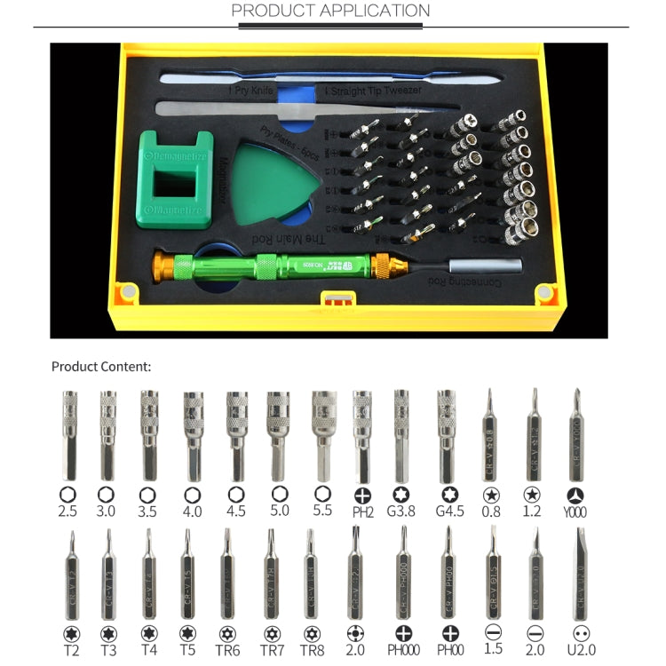 BEST BST-8929 Kit cacciavite con punta magnetica Set di cacciaviti professionali 37 in 1, BST-8929