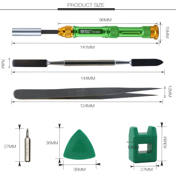 BEST BST-8929 Kit cacciavite con punta magnetica Set di cacciaviti professionali 37 in 1, BST-8929