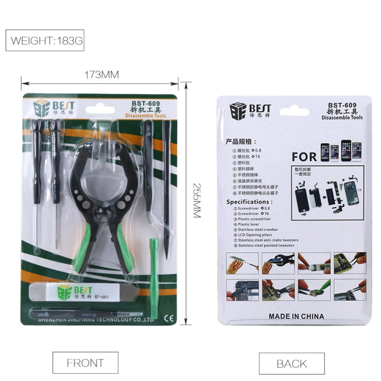 8 in 1 BEST BST-609 Strumenti di apertura del kit di strumenti di riparazione per telefoni cellulari, BST-609