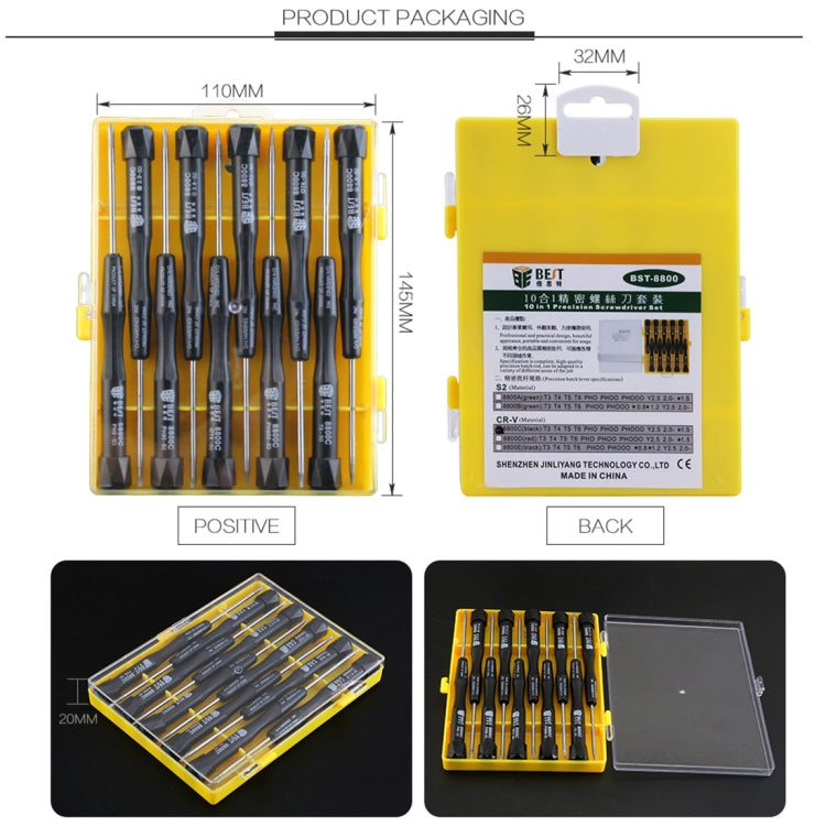 BEST BST-8800C 10 in 1 Precision Repair Tool Screwdriver Set, BST-8800C