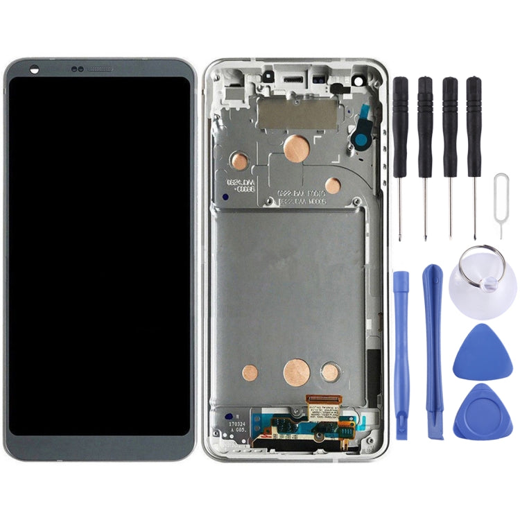 Schermo LCD e digitalizzatore assemblaggio completo con cornice per LG G6 / H870 / H870DS / H872 / LS993 / VS998 / US997, For LG G6, For G6 / H870 / H872 / LS993 Frame Platinum