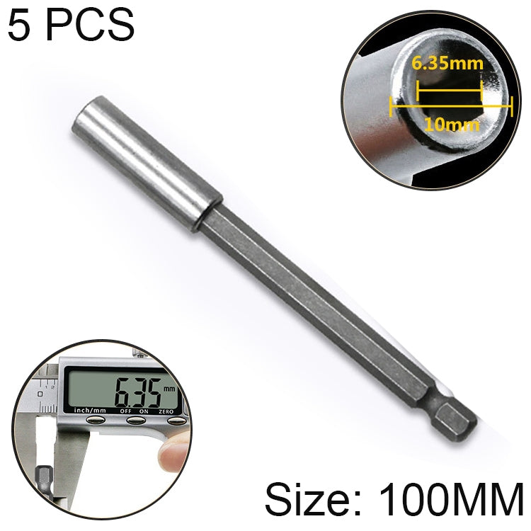 5 PZ 1/4 Testa di lotto elettrica Alto magnetismo Biella Trapano a pistola Manicotto per asta di prolunga Giunto a rotazione rapida, Lunghezza: 100mm, 100mm Joint