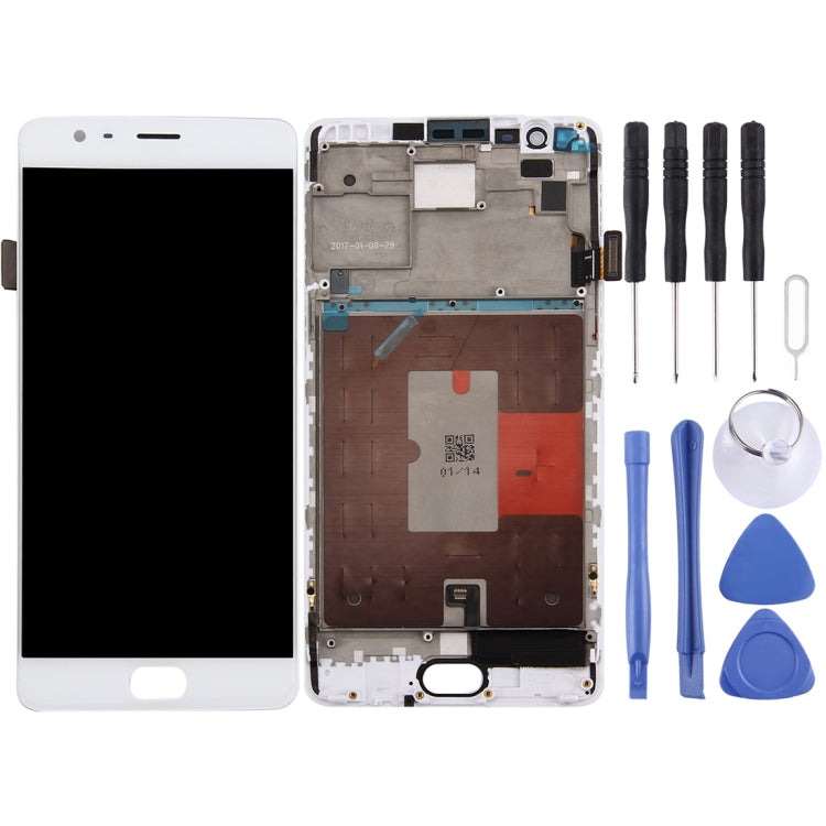 Per OnePlus 3T Digitizer assemblaggio completo con schermo LCD OEM con cornice, For OnePlus 3T