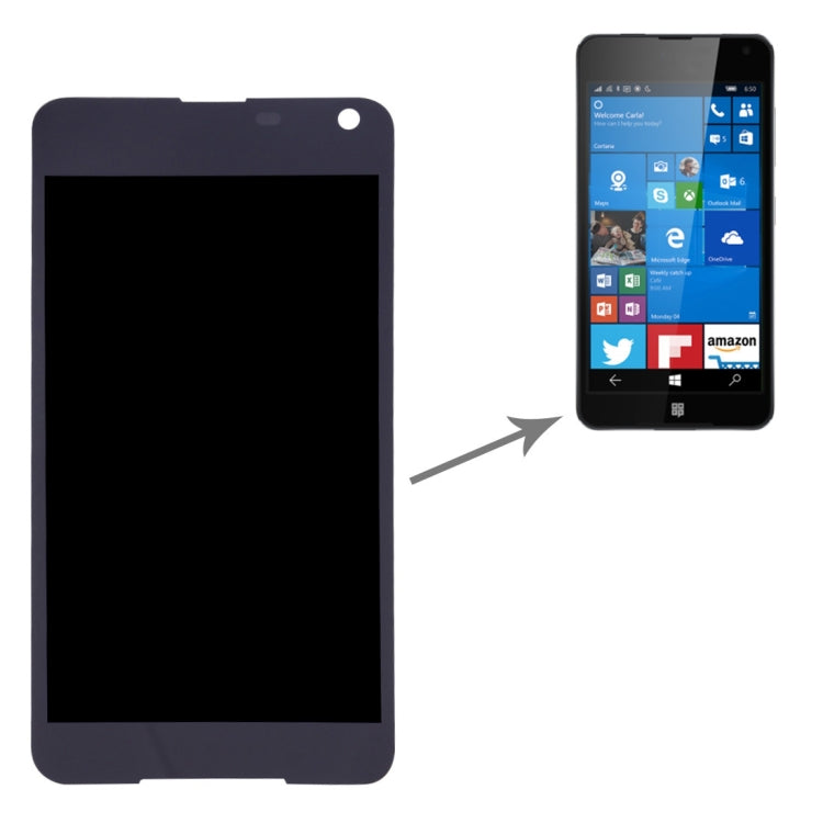 Schermo LCD e digitalizzatore assemblaggio completo per Microsoft Lumia 650, For Lumia 650 Black