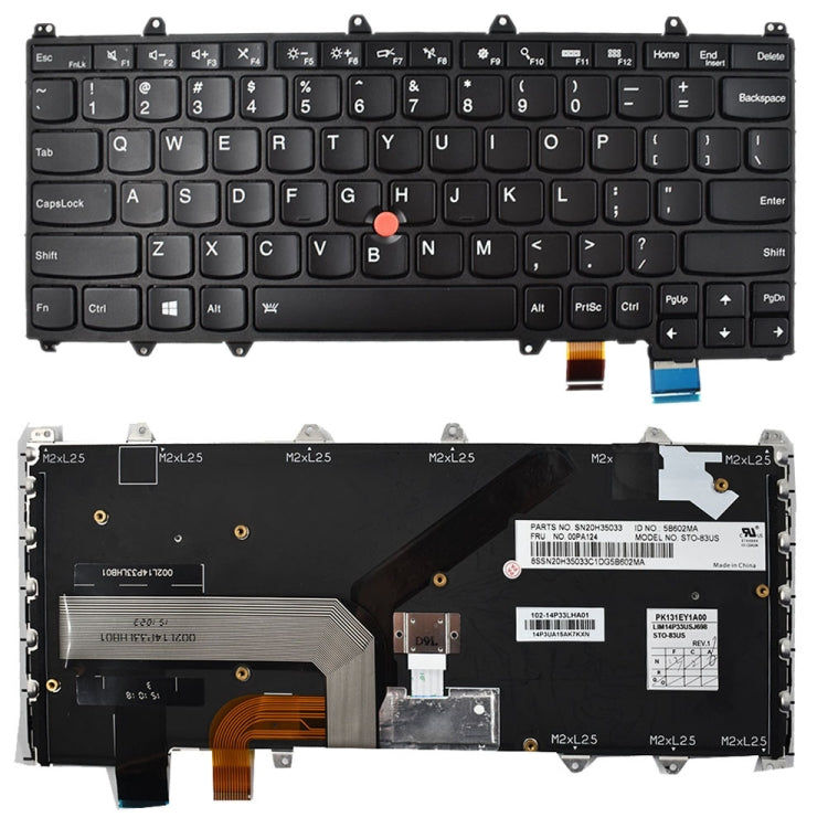 Tastiera versione USA per Lenovo IBM ThinkPad Yoga 260 12,5 pollici, For IBM ThinkPad Yoga 260 12.5 Inch (US)