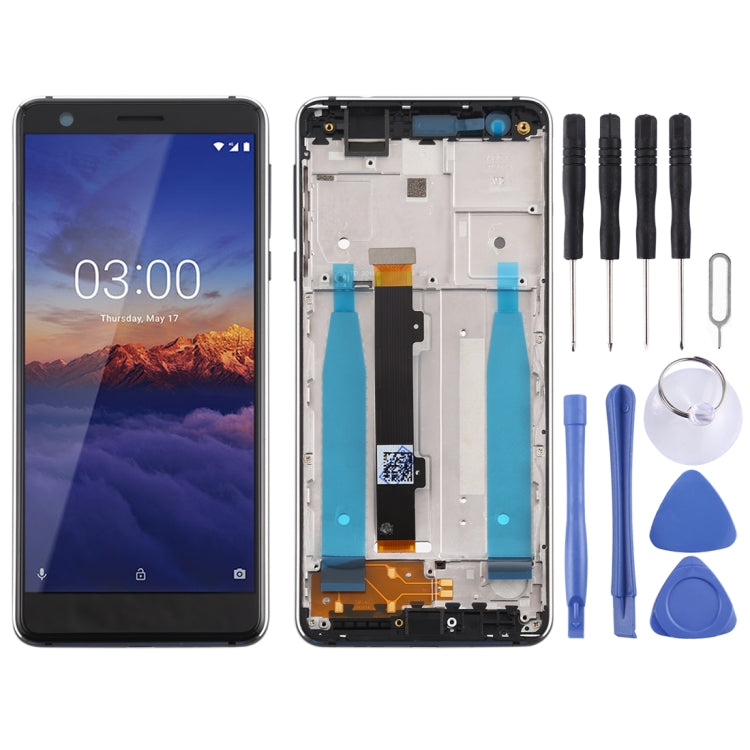 LCD Screen and Digitizer Full Assembly with Frame and Side Keys for Nokia 3.1 TA-1049 TA-1057 TA-1063 TA-1070, For Nokia 3.1