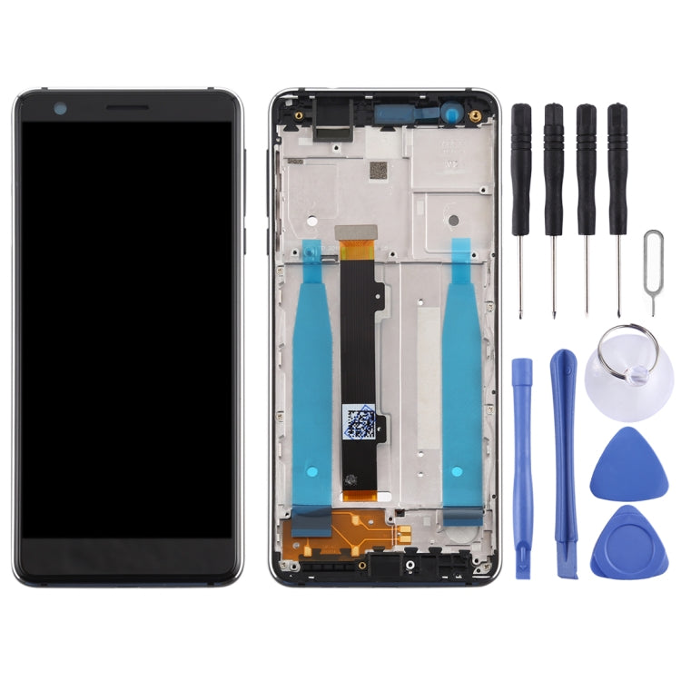 Schermo LCD e digitalizzatore assemblaggio completo con cornice e tasti laterali per Nokia 3.1 TA-1049 TA-1057 TA-1063 TA-1070, For Nokia 3.1