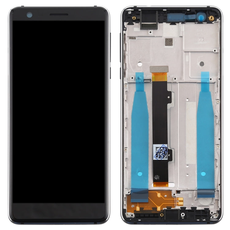 Schermo LCD e digitalizzatore assemblaggio completo con cornice e tasti laterali per Nokia 3.1 TA-1049 TA-1057 TA-1063 TA-1070, For Nokia 3.1