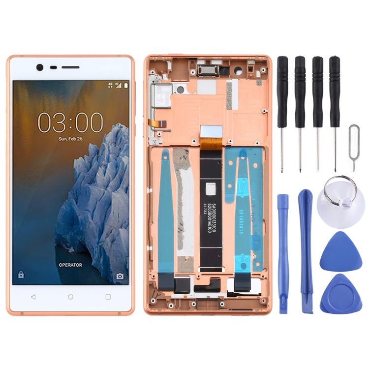 LCD Screen and Digitizer Complete Assembly with Frame and Side Keys for Nokia 3 TA-1032, For Nokia 3