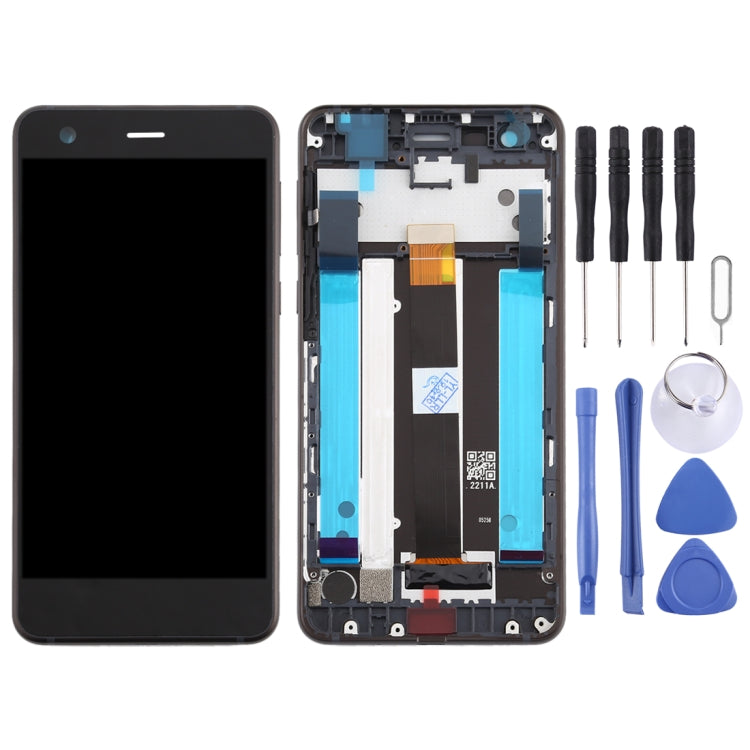 LCD Screen and Digitizer Full Assembly with Frame and Side Keys for Nokia 2 N2 TA-1007 TA-1029 TA-1023 TA-1035 TA-1011, For Nokia 2