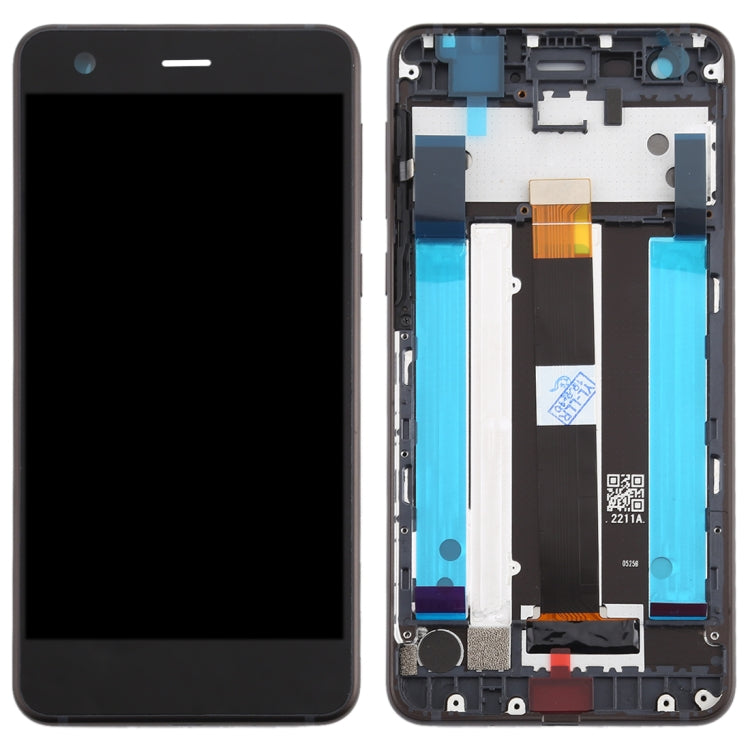 LCD Screen and Digitizer Full Assembly with Frame and Side Keys for Nokia 2 N2 TA-1007 TA-1029 TA-1023 TA-1035 TA-1011, For Nokia 2