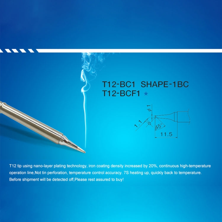 Punta per saldatore senza piombo QUICKO T12-BCF3, T12-BC1, T12-BC1.5, T12-BC2, T12-BC3, T12-BCF1, T12-BCF2, T12-BCF3
