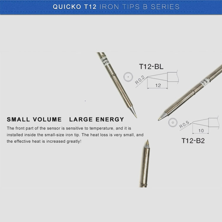 Punta per saldatore senza piombo QUICKO T12-BL, T12-B, T12-B2, T12-BL