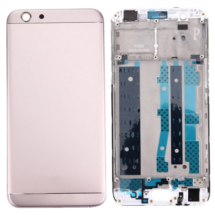 Per OPPO A59 / F1s Coperchio posteriore batteria + Piastra cornice cornice LCD alloggiamento anteriore, For OPPO A59