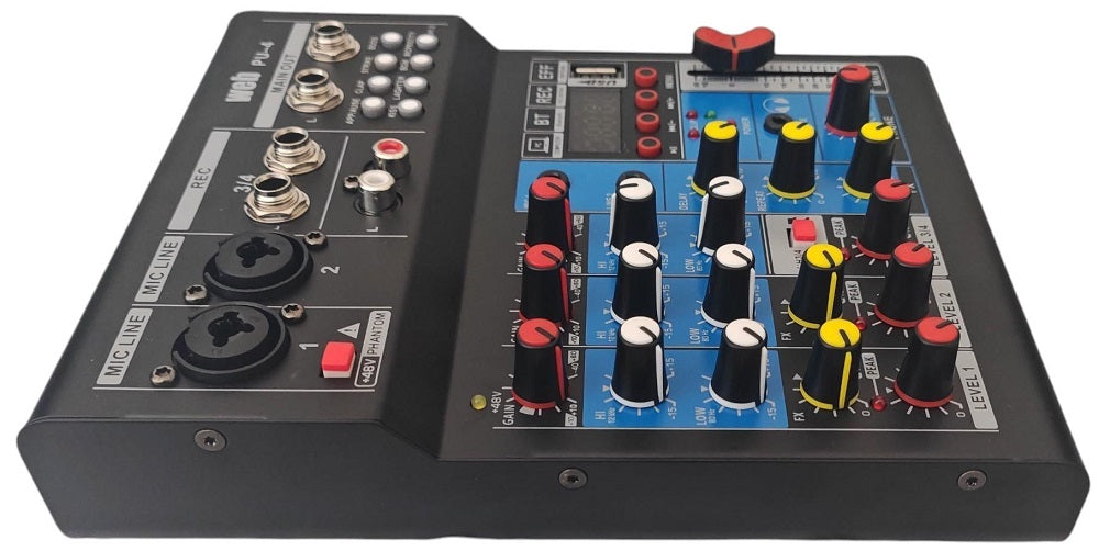 Mixer audio 4 canali USB Bluetooth con effetti DSP SP468