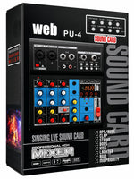 Mixer audio 4 canali USB Bluetooth con effetti DSP SP468