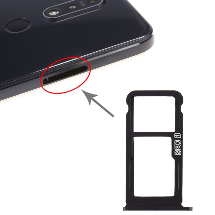 SIM Card Tray + SIM Card Tray/Micro SD Card Tray for Nokia 7.1 / TA-1100 TA-1096 TA-1095 TA-1085 TA-1097, For Nokia 7.1