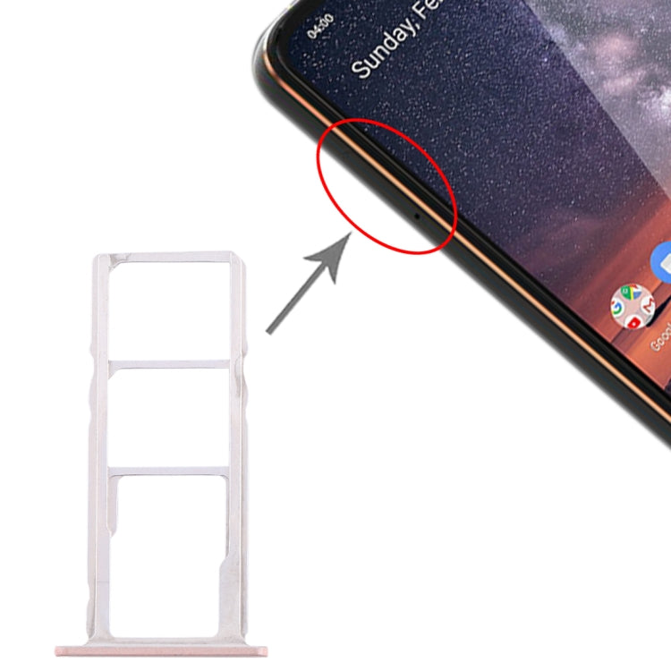 SIM Card Tray + SIM Card Tray + Micro SD Card Tray for Nokia 3.2 TA-1156 TA-1159 TA-1164, For Nokia 3.2