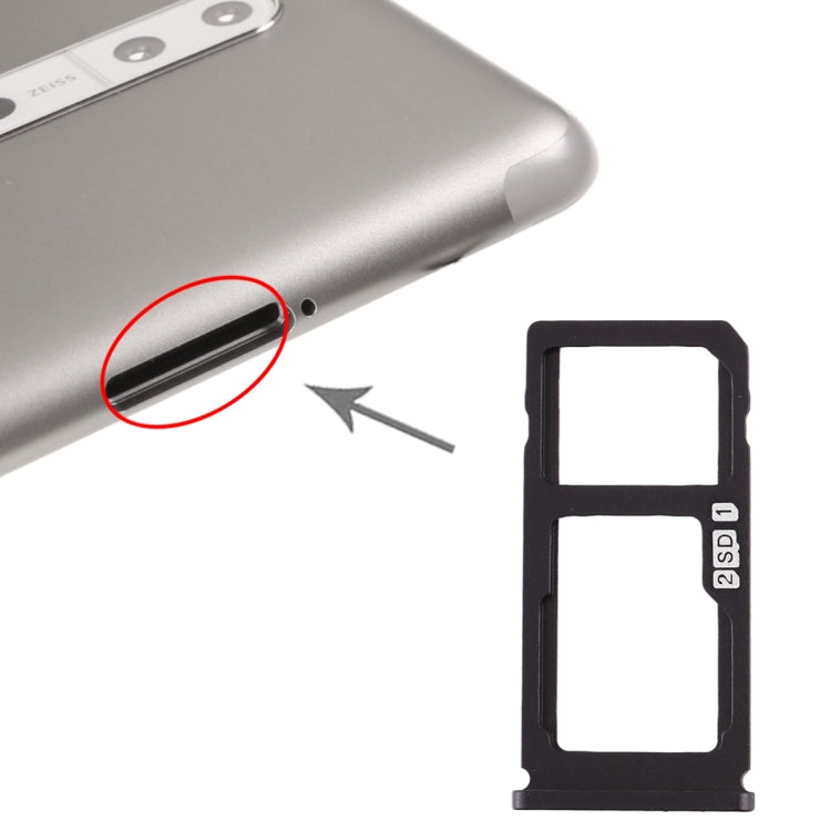 SIM Card Tray + SIM Card Tray/Micro SD Card Tray for Nokia 8 / N8 TA-1012 TA-1004 TA-1052, For Nokia 8