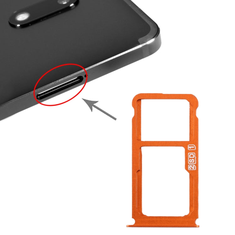 SIM Card Tray + SIM Card Tray/Micro SD Card Tray for Nokia 7 Plus TA-1062, For Nokia 7 Plus