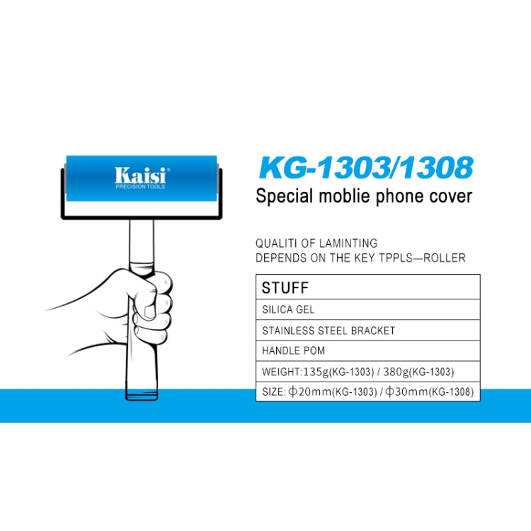 Kaisi 1303 Strumento a Rullo in Silicone Protezione per lo Schermo del Telefono Cellulare Mobile Incollare Ruota a Rullo LCD OCA Strumenti di Polarizzazione, Kaisi 1303