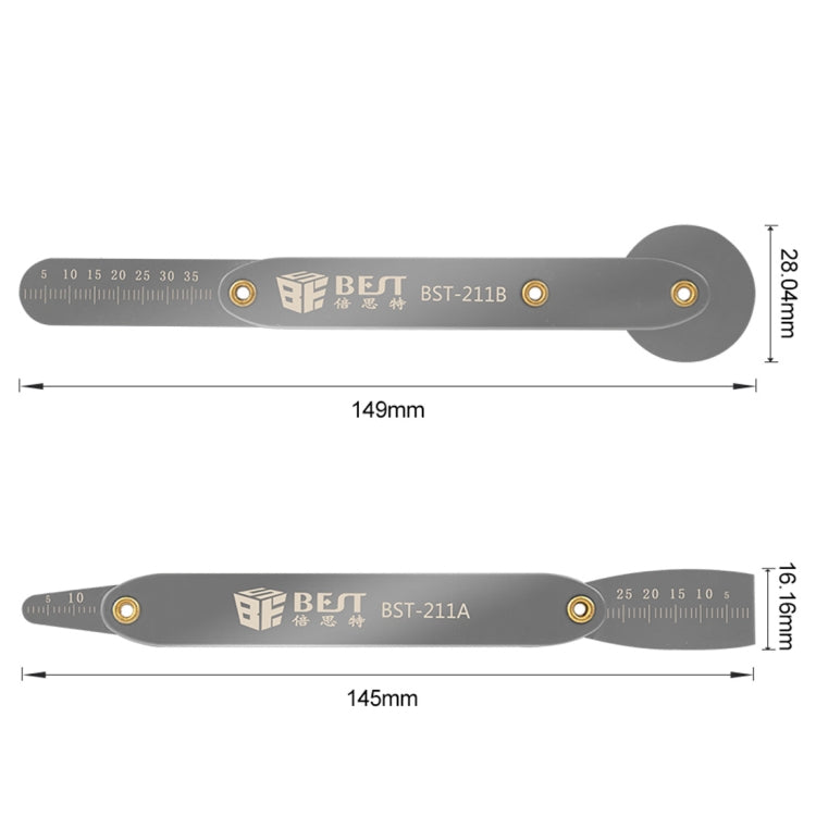 BEST BST-211A/B Strumento universale per aprire la riparazione del telefono cellulare Smontare il piede di porco Set di strumenti per leva in metallo e acciaio, 211A/B Crowbar