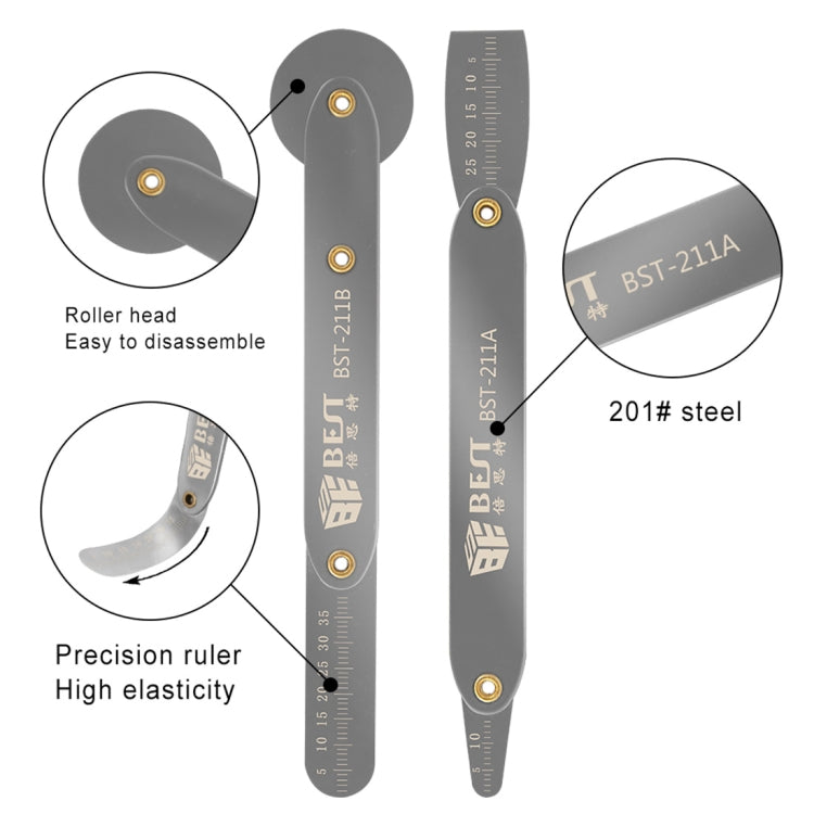 BEST BST-211A/B Strumento universale per aprire la riparazione del telefono cellulare Smontare il piede di porco Set di strumenti per leva in metallo e acciaio, 211A/B Crowbar