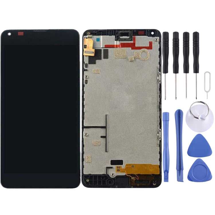 Schermo LCD e digitalizzatore assemblato completo con cornice per Microsoft Lumia 640, For Lumia 640 with Frame Black